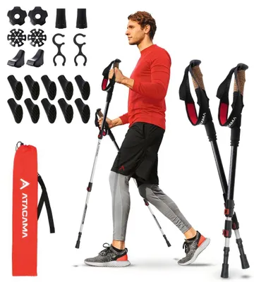 Produktbild von Atacama Wanderstöcke Kohlenstoffmix + 10er-Set Wanderstockaufsatz