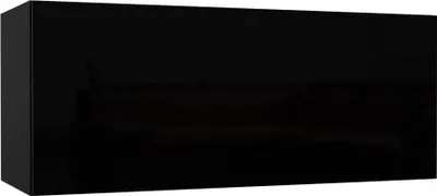 Produktbild von Furnitech Wohnwand Wohnzimmer - Hängend Wohnwand Modern - Regale und TV Schrank - Wohnzimmer Möbel (GS4, Schwarz)