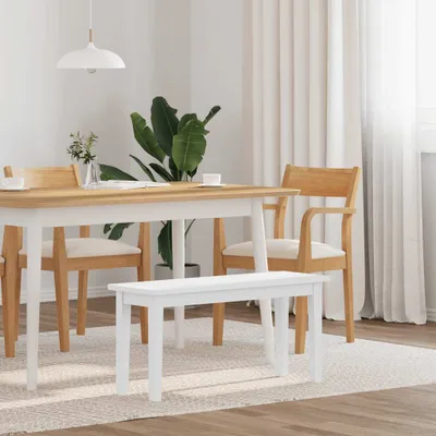 Produktbild von Möbel Bank 90 cm Weiß Massivholz Gummibaum 4102599