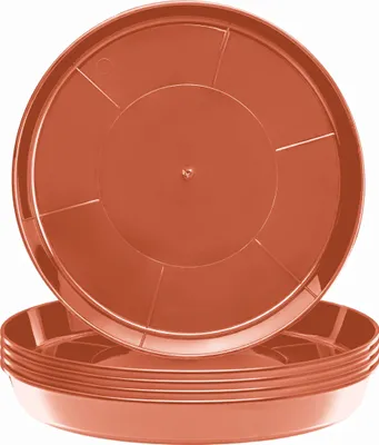 Produktbild von Garronda Blumentopf Untersetzer GD-0026 (5 Stück - Terrakotta, ⌀ 30cm H=4,5cm)