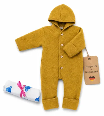 Produktbild von Engel Baby-Overall mit Kapuze, Holzknöpfen und Umschlag TOP