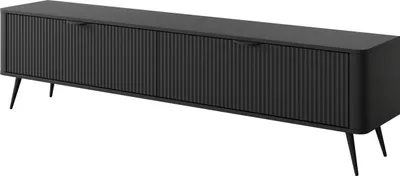 Produktbild von Masseno TV-Schrank LANTANA 200 cm Fernsehschrank mit 2 Türen TV-Lowboard für Wohnzimmer Modern 200x38x51,2 cm Schwarz / Schwarz