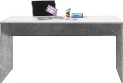 Produktbild von Schreibtisch Bürotisch Computertisch Arbeitstisch Tisch Büromöbel "Olli I" Beton / Weiß