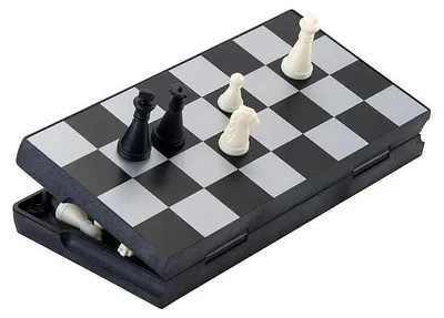 Produktbild von Longfield Games Chess Set Travel Game 16x16 cm Zusammenklappbar schwarz