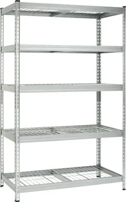 Produktbild von Schwerlastregal Robus 350 verzinkt 198x122x61 cm Stecksystem 5 Gitterböden Tragkraft 1750 kg