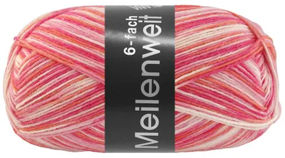 Produktbild von Lana Grossa - Meilenweit 6-fach 150g Multi 9662 ecru rosa pink lachs orange