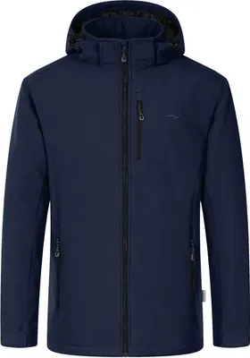 Produktbild von Blue Wave Herren Softshelljacke Marlon mit leichter Wattierung - Jacke mit abnehmbarer Kapuze in Marine Größe M