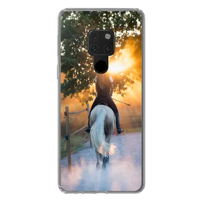 Produktbild von MuchoWow® Handyhülle Schutzhülle Hülle für Huawei P40 Lite Pferd - Sonne - Sand Silikon Softcase Handy Hülle - Handy
