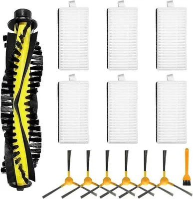 Productafbeelding van Robotstofzuiger reinigingsset, geschikt voor Neatsvor X500, X500 Pro, M1, M2. Bevat: 1 stofzuigerborstel, 6 filters, 6 zijborstels, 1 reinigingsborstel