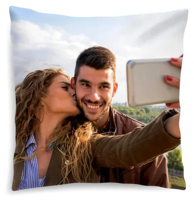 Produktbild von EXTRA Großes Personalisiertes mit eigenem Foto (60 x 60 cm) Maxi Foto-Kissen mit Foto & Text Bedrucken Zum Jahrestag, Geburtstag, Valentinstag (mit Füllung) XXL [091]