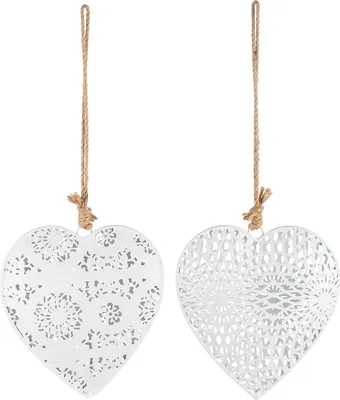 Zdjęcie produktu dla Gilde Hänger, Herz, "Blanc", Metall, weiß, VE 6, 2 Stück wie abgebildet,, L. 2 cm, B. 15 cm, H. 16 cm 50546