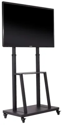 Productafbeelding van TV-vloerstandaard - Model U-950A - Geschikt voor televisies van 203 cm - Hoogte verstelbaar - Met wielen - 2 plateaus - VESA 600x400, draagvermogen 65 kg - Zwart