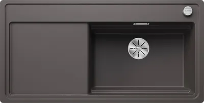 Produktbild von BLANCO ZENAR XL 6 S-F DampfgarPlus, SILGRANIT® PuraDur®, felsgrau, Becken rechts, mit Ablauffernbedienung, inkl. Holzschneidbrett
