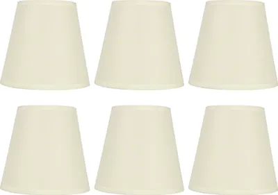 Image de 6PCS Abat-jour en tissu couleur crème pour lampe murale E14 Chandelier Décoration intérieure
