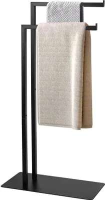Imagen del producto de Soporte de toallas independiente Unyqoos® con 2 barras (71/81 cm), color , acero, 42 x 20 x 81 cm, aproximadamente 2 kg por barra, sin necesidad de taladrar