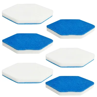 6er-Pack Badmop-Nachfüllungen, sechseckig, Blau/Weiß