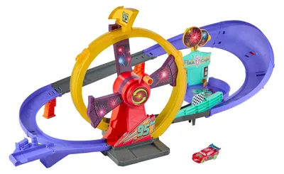 Immagine prodotto di Disney Pixar Cars JMT57, Set con veicolo e pista, 4 anni, LR44, Plastica, Metallo, Multicolore
