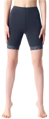 Image de Bellivalini Leggings courts pour femmes en viscose avec dentelle BLV50-216 (Graphite, XS)