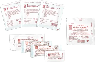 Produktbild von Austauschset Sterilteile für Verbandkästen und Erste-Hilfe-Koffer DIN/EN 13 164 für Kfz