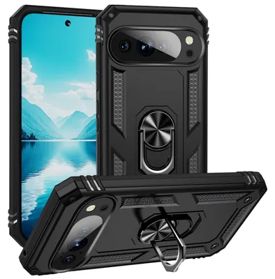 Produktbild von Ringhalter Handyhülle für Google Pixel 11 Pro XL Armor Stoßschutz Schwarz