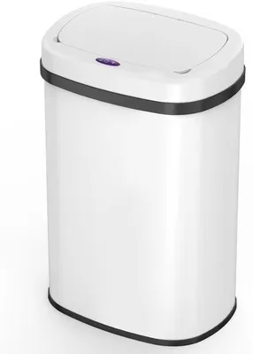 Zdjęcie produktu dla Automatyczny kosz na śmieci do kuchni, MAJESTIC, 58 l, biały, stal nierdzewna z pierścieniem, czujnik, USB-C