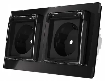 Produktbild von Livolo Doppel-Steckdose Spritzwassergeschützt 230V SCHUKO Schwarz