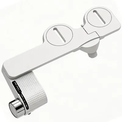 Produktbild von Ultra-slim Bidet-Einsatz für Toilette – nicht elektrisch – Selbstreinigende Doppeldüsen, einstellbarer Wasserdruck, Kaltwasser-Bidet