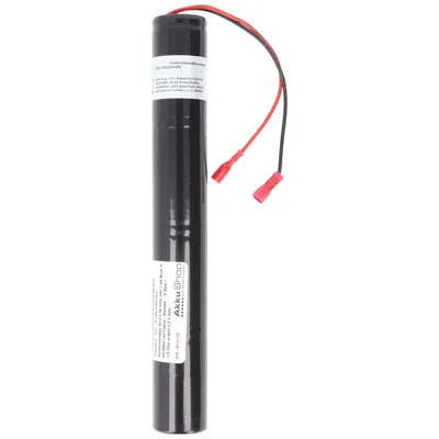 Produktbild von Notleuchtenakku NiMH 4,8V 4500 mAh L1x4 Mono D mit Kabel und Faston-Buchsen -4,8mm / +6,3mm ersetzt 4,8 V Akku