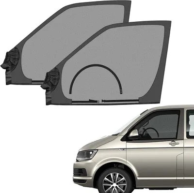 Produktbild von ZATOOTO Moskitonetz Seitenfenster Magnetisch für VW T4 T5 T6, Fliegengitter | Insektenschutz, Autofenster Moskitonetz für Vordertüren, Reißverschluss-Zugang, Optimale Belüftung, Outdoor Camping