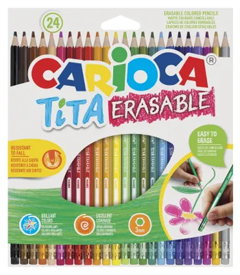 Immagine prodotto di Carioca - matita colorata con gomma Tita, 24 in astuccio di cartone