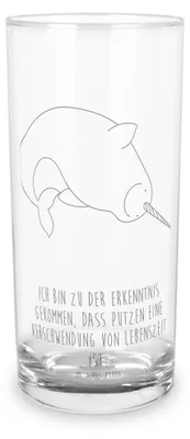 Produktbild von Mr. & Mrs. Panda Glas Narwal 400 ml - Transparent - Geschenk, Aufräumen, Wal, Meer, Longdrinkglas, Geschenkglas, Cocktailglas, Kinderzimmer, Wasserglas, Tumbler, Hausfrau