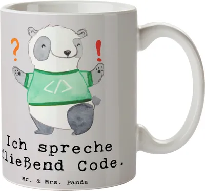 Produktbild von Mr. & Mrs. Panda Becher Code Meister - Grau Pastell - Geschenk, Berufe, Dekotasse, Kaffeebecher, Tasse, Softwareentwickler, kreative Geschenke, Programmiersprachen, Beruf