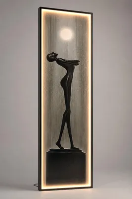 Produktbild von LED-Wandbild 140 x 40 cm, Glasbild Hochformat mit warmweißer Beleuchtung