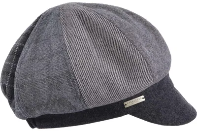 Seeberger knautschbare Patchwork Balonmütze in schwarz