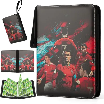 Produktbild von cristiano ronaldoFußball Sammelalbum mit 720 Taschen 9 pocket für Sportkarten und Fußballkarten, Doppel-Seiten mit Wasserdichtem Polyurethancr7