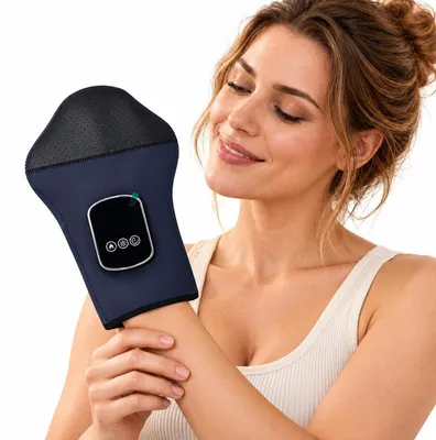 Produktbild von Elektrischer Rotlicht-Handschuh, Handmassagegerät mit Wärme und Vibration, 660 nm & 850 nm, 3 Temperaturstufen, 5000 mAh