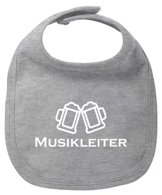 Produktbild von Huuraa Baby Lätzchen Musikleiter Schützenfest Heather Grey Klettverschluss Baumwolle Latz Geschenkidee