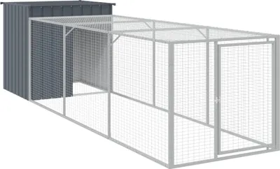 Obrázok produktu pre vidaXL klietka pre kurčatá s výbehom antracit 110x405x110 cm oceľ pozinkovaná