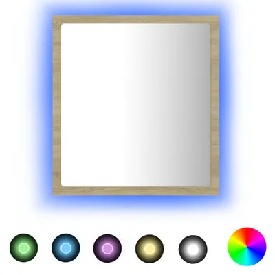 Produktbild von vidaXL LED-Badspiegel Sonoma-Eiche 40x8,5x37 cm Acryl
