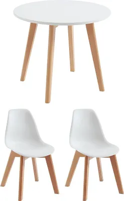 Produktbild von LOULOUNE Kindertisch + 2 Stühle Set LILINOU - Weiß