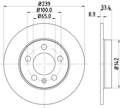 Produktbild von 2x HELLA 8DD 355 107-461 Bremsscheibe Hinterachse