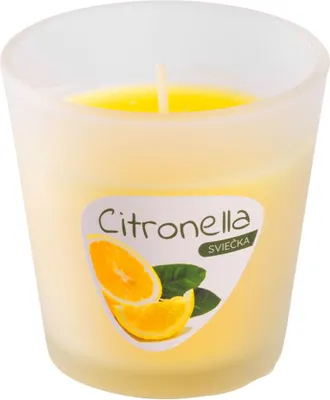 Image de Bougie a la citronnelle CG144, répulsive, en verre, 80 g, 80x70 mm
