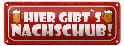 Produktbild von Blechschild Spruch 27x10cm Bier hier gibt es Nachschub Dekoration