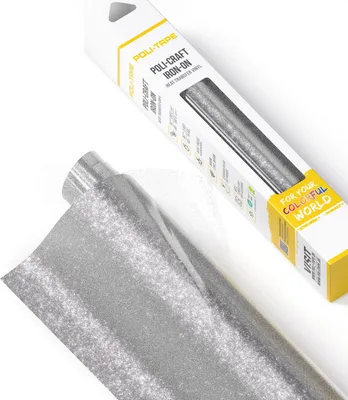 Produktbild von Poli-Tape Pearl Glitter, Hitzebeständige Vinylrolle, Geflocktes Wärmeübertragungsvinyl, Silber, Einfarbig, Glitter, 60 °C