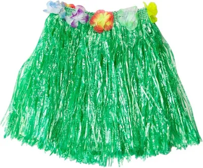 Produktbild von Jumada's - Hawaii-Rock - Anziehrock - Hula-Rock - Bast - Blumen - Grün - 40 cm