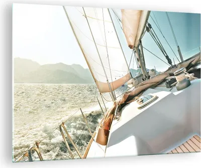 Produktbild von Bilder auf glas - Einteilig - Yacht Segeln So - 70x50cm - Glasbilder - Wandbilder - Bilder - zum Aufhängen bereit - Wanddekoration aus Glas - Glas Bilder - Wandbild auf Glas - GAA70x50-4847