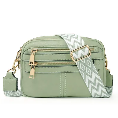 Produktbild von Schultertasche Umhängetasche Damen Mittelgroß tasche mit Weich Breiter Gurt Damen Handtasche mit Verstellbarer Schulterriemen (Hellgrün)