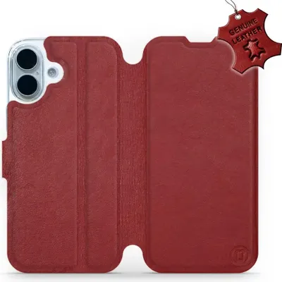 Immagine prodotto di Custodia in vera pelle per iPhone 17, Mobiwear Leather, rosso scuro