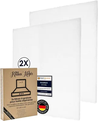Imagen del producto de Campanas extractoras, filtros de grasa, 2 unidades, 57x47x1 cm, cortables, universales para la cocina
