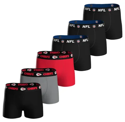 Produktbild von NFL Herren Boxershorts, 6er Pack - NFL Teams, Boxers, Football, Logo, Baumwollmischung Kansas City Chiefs/Schwarz 2XL